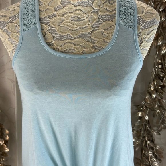 Hippie Rose XS Aqua Blue Glow Knotted Tank Top Boho Chic  Layering‎ Resort Beach - Picture 6 of 10